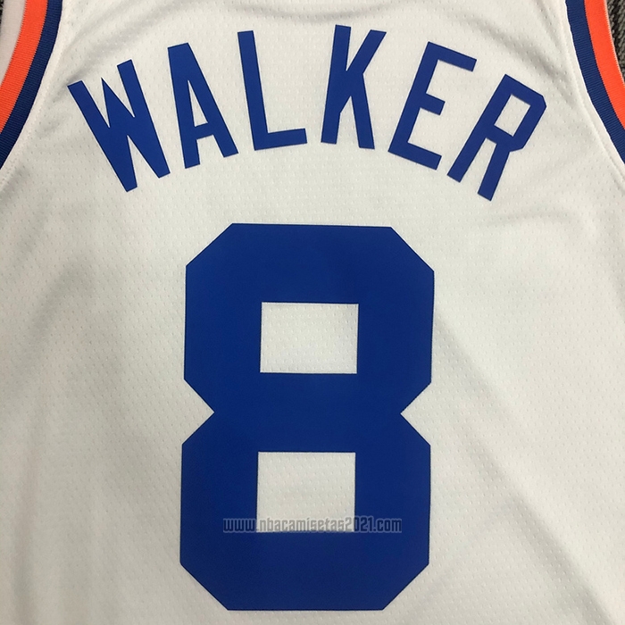 Camiseta New York Knicks Kemba Walker #8 75th Anniversary Blanco
